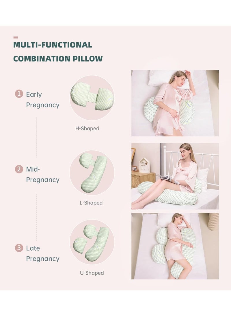 Pregnancy Pillow for Pregnant Women, Soft Pregnancy Body Pillow,Support for Back, Hips, Legs, Maternity Pillow with Detachable and Adjustable Pillow Cover - Image 5